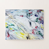 60s Peter Max kleurrijke waterverf Profielen teken Legpuzzel (Horizontaal)