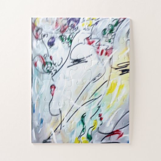 60s Peter Max kleurrijke waterverf Profielen teken Legpuzzel (Verticaal)