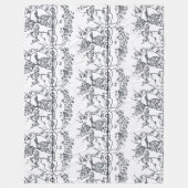 60s Peter Max zwart-wit illustratieprofiel Fleece Deken (Voorkant)