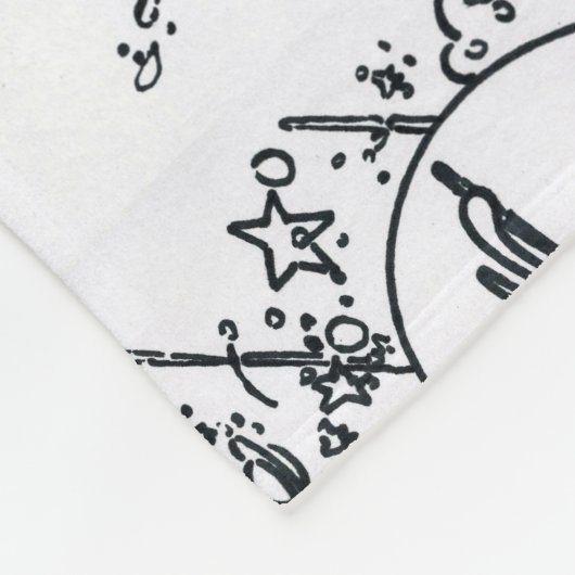 60s Peter Max zwart-wit illustratieprofiel Fleece Deken (Hoek)