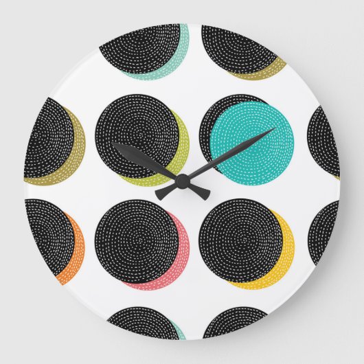 60s Polka Dots: Decoratieve  Cheer. Grote Klok (Voorkant)