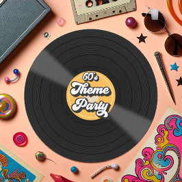 60's  record-thema retro partij kaart