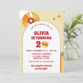 60s Retro 20th 30th Volwassen Groovy Verjaardagsfe Kaart (Staand voorkant)