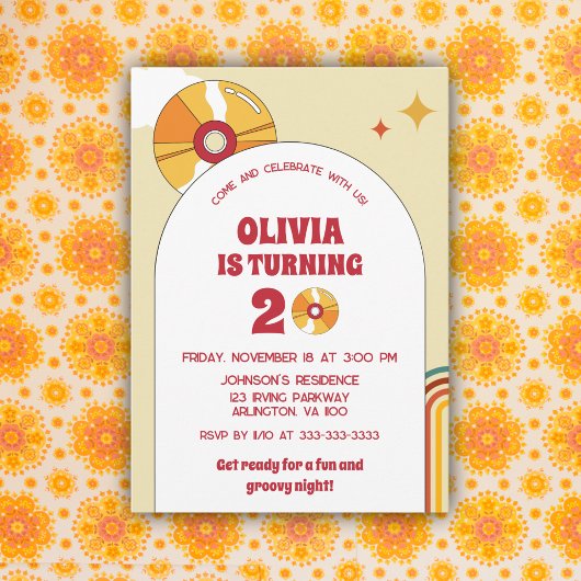 60s Retro 20th 30th Volwassen Groovy Verjaardagsfe Kaart