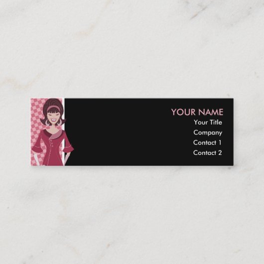 60s retro chick mini visitekaartje (Voorkant)