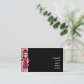 60s retro chick visitekaartje (Staand voorkant)