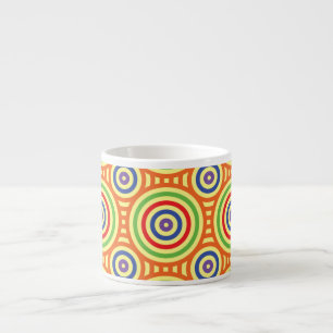 60s Retro Circular Geometric Pattern Espresso Kop