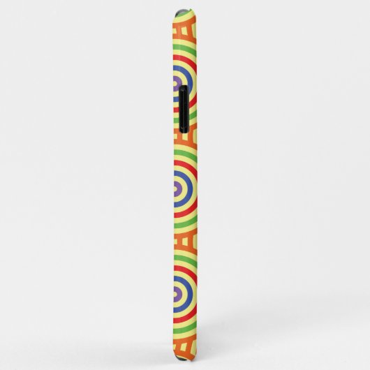 60s Retro Circular Geometric Pattern. Rood, groen Case-Mate iPhone Case (Achterkant/rechts)