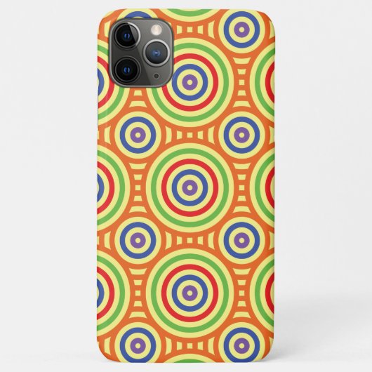 60s Retro Circular Geometric Pattern. Rood, groen Case-Mate iPhone Case (Achterkant)