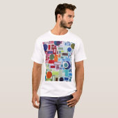 60's Retro Geometric Psychedelic Collage T-shirt (Voorkant volledig)