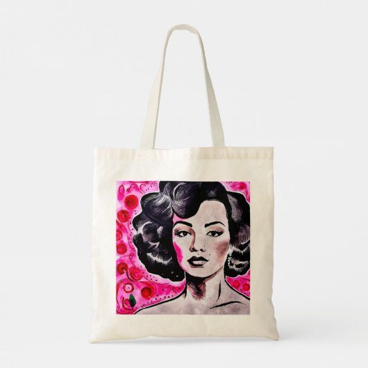 60's Retro Glam Lady Tote Bag (Achterkant)