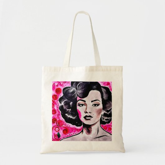 60's Retro Glam Lady Tote Bag (Voorkant)