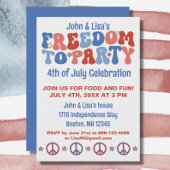 60s Retro Groovy 4 juli Vrijheidspartij Kaart