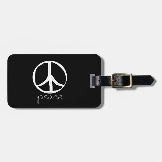 60s Retro Peace Sign Bagagelabel (Voorkant horizontaal)