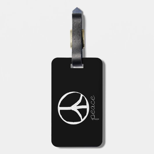 60s Retro Peace Sign Bagagelabel (Achterkant verticaal)