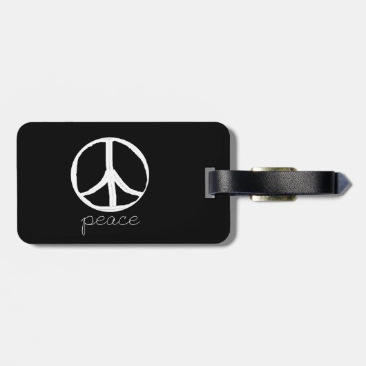 60s Retro Peace Sign Bagagelabel (Achterkant horizontaal)