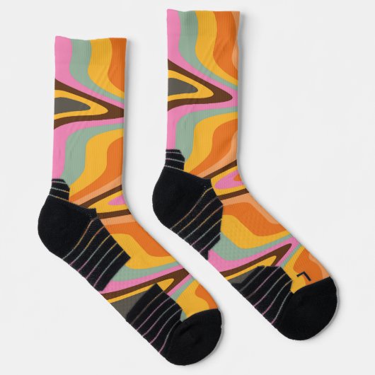 60s Retro Tye Die 70s Hippy Sokken (Rechts)