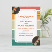 60s Retro Vinyl Groovy Baby shower Invitation Save The Date (Staand voorkant)