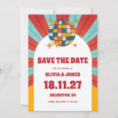 60s Retro Vinyl Muziek Bruiloft Save The Date Kaart (Voorkant)