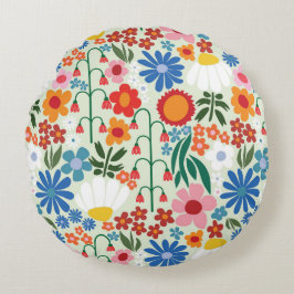 60s Retro Zomer Rond Kussen