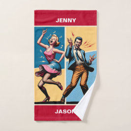 60's Rock N' Roll  cadeau voor ouders Bad Handdoek