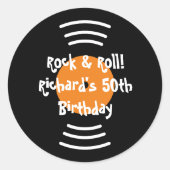 60s Rock & Roll thema Verjaardagsfeest stickers (Voorkant)