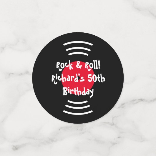 60s Rock & Roll thema Verjaardagsfeestje confetti (Kleine voorkant)
