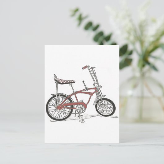 60's Schwinn Stingray Apple Krate Muscle Bike Briefkaart (Staand voorkant)