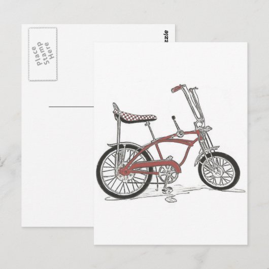60's Schwinn Stingray Apple Krate Muscle Bike Briefkaart (Voorkant / Achterkant)