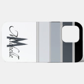 60s stijlvolle monochromatische Stripe-modelmonogr Case-Mate iPhone Case (Achterkant (horizontaal))