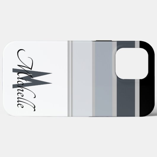 60s stijlvolle monochromatische Stripe-modelmonogr Case-Mate iPhone Case (Achterkant (horizontaal))