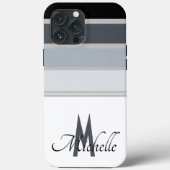 60s stijlvolle monochromatische Stripe-modelmonogr Case-Mate iPhone Case (Achterkant)