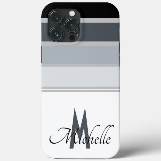 60s stijlvolle monochromatische Stripe-modelmonogr Case-Mate iPhone Case (Achterkant)