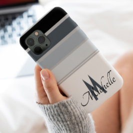 60s stijlvolle monochromatische Stripe-modelmonogr Case-Mate iPhone Case
