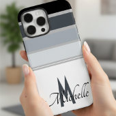 60s stijlvolle monochrome streeppatroon monogram Case-Mate iPhone case