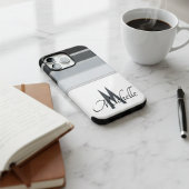 60s stijlvolle monochrome streeppatroon monogram Case-Mate iPhone case