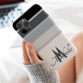 60s stijlvolle monochrome streeppatroon monogram Case-Mate iPhone case