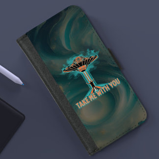  60's Style Vliegende Schotel iPhone 8/7 Portemonnee Hoesje