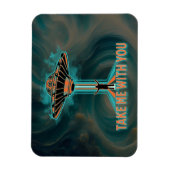  60's Style Vliegende Schotel Magneet (Verticaal)