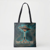 60's Style Vliegende Schotel Tote Bag (Voorkant)