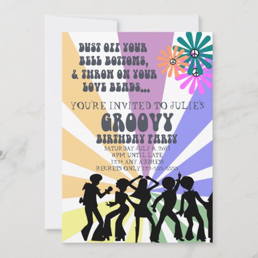 60's Th-Birthday Invitation Kaart (Voorkant)