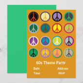 60s thema vredesteken hippie feest kaart (Voorkant / Achterkant)
