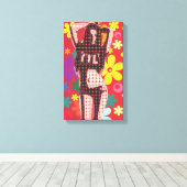60s themabloem kinderretro pop kunst canvas afdruk (Insitu (Houten vloer))