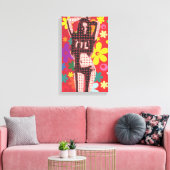 60s themabloem kinderretro pop kunst canvas afdruk (Insitu (Woonkamer))