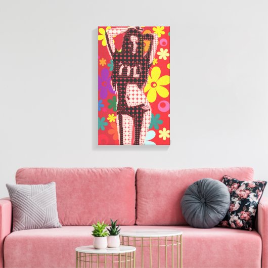 60s themabloem kinderretro pop kunst canvas afdruk (Insitu (Woonkamer))