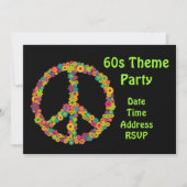 60s themabloem power party kaart (Voorkant)