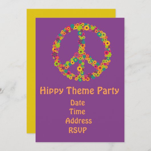 60s themabloemengroep hippy kaart (Voorkant / Achterkant)