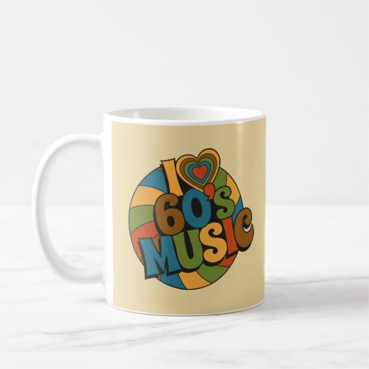 60s Themed Music Retro Groovy Vintage Koffiemok (Links)