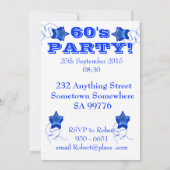 60s uitnodiging met discobal en regenboog van ster (Achterkant)