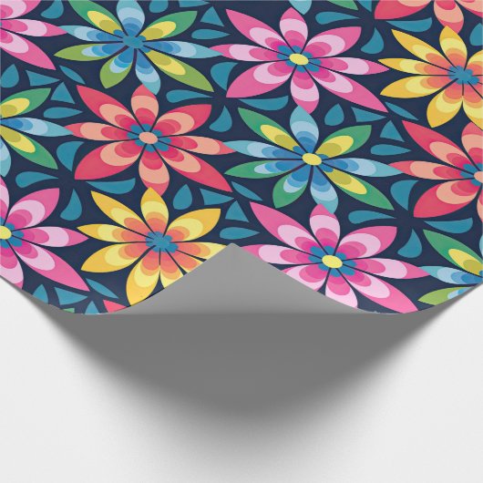 60s Vibe Mod Daisies All-over Print Cadeaupapier (Hoek)